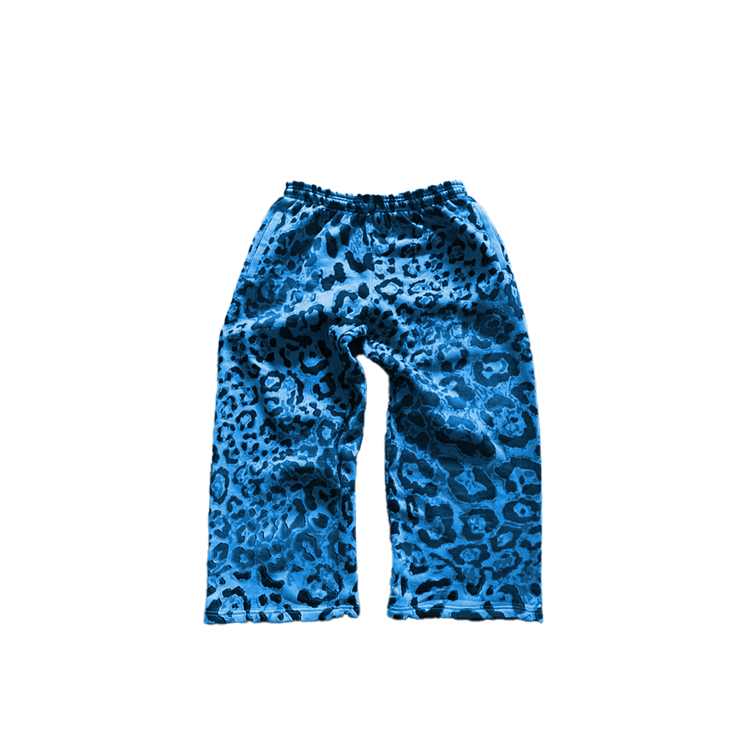 "AQUA" Blue Leopard Sweats